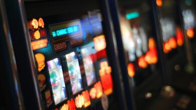 a close-up of a slot machine