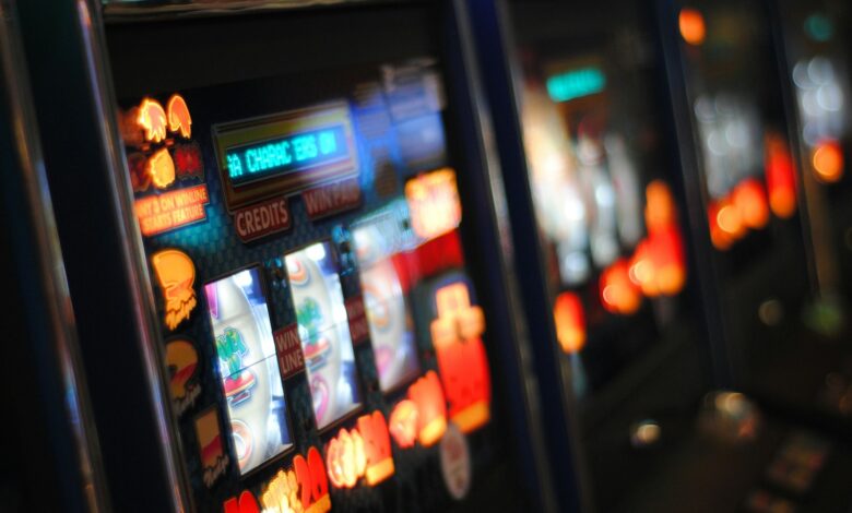 a close-up of a slot machine